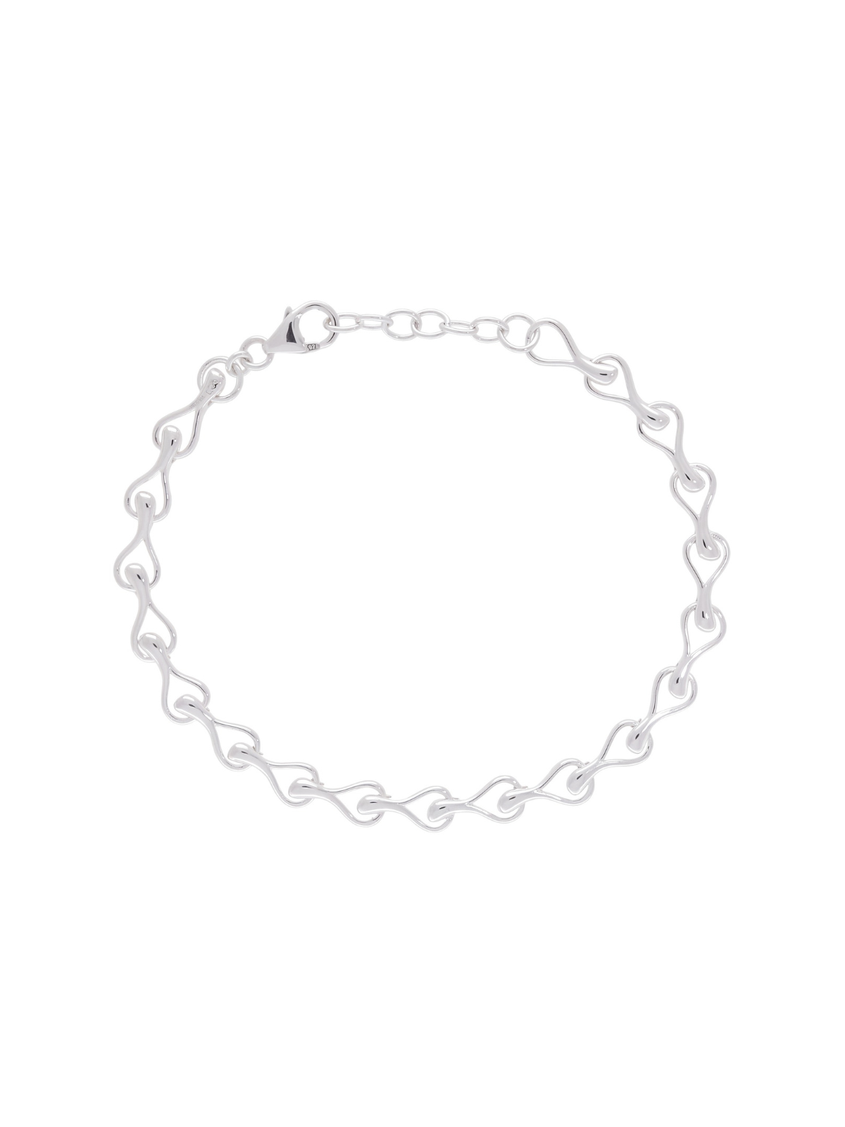 Silver Open Teardrop Bracelet