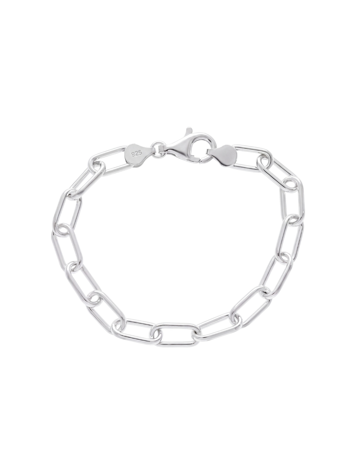 Silver Oblong Link Bracelet