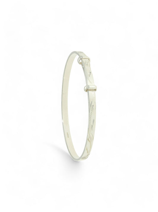 Child's Engraved Bangle in Silver