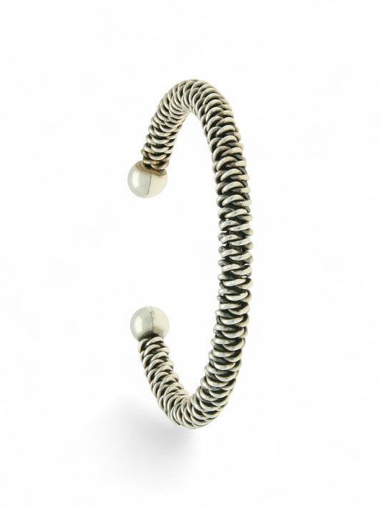 Gents Rope Rob Bangle in Silver