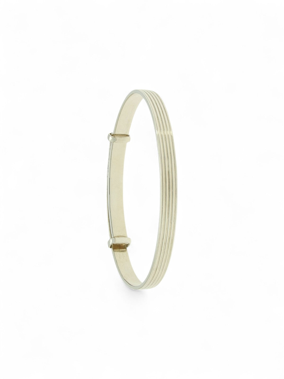 Engraved Striped Maids Bangle in Silver