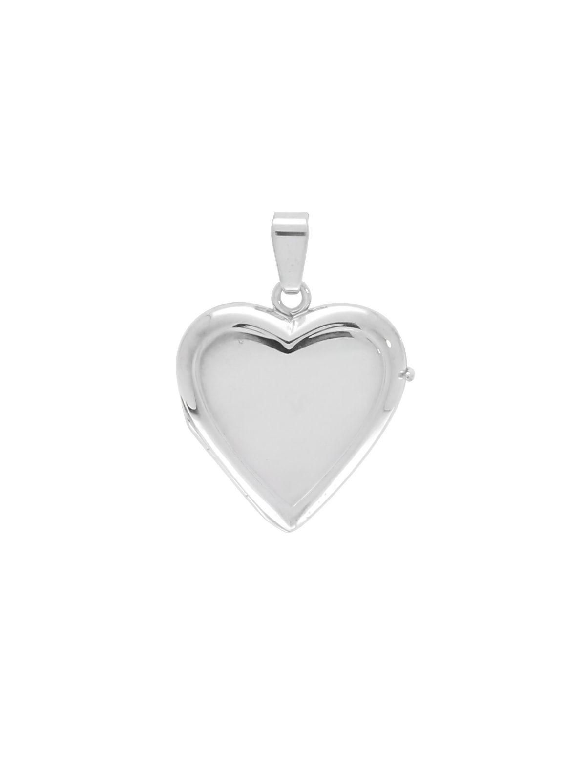 Silver Heart Shaped Locket 19mm with Lined Edge