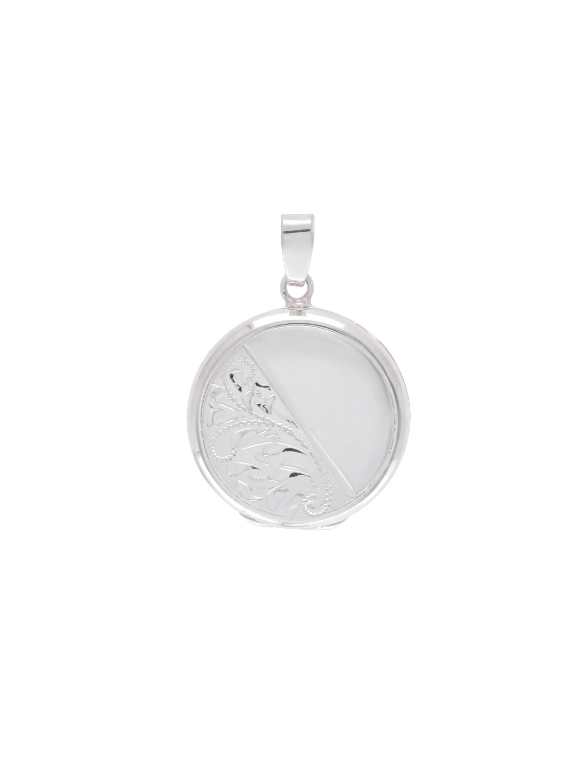 Silver Circle Locket with Engraving