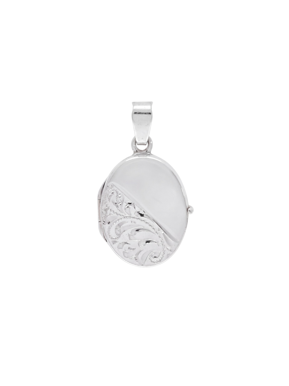 Silver Oval Locket with Engraving 13mm x 17mm