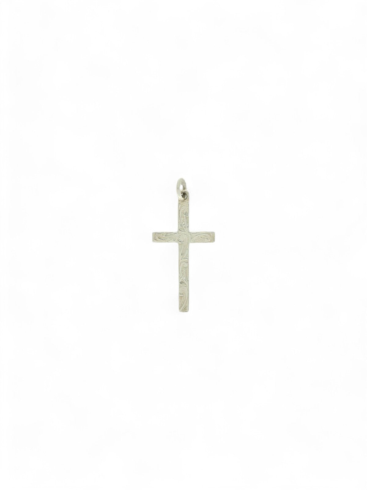 Engraved Cross Pendant in Silver