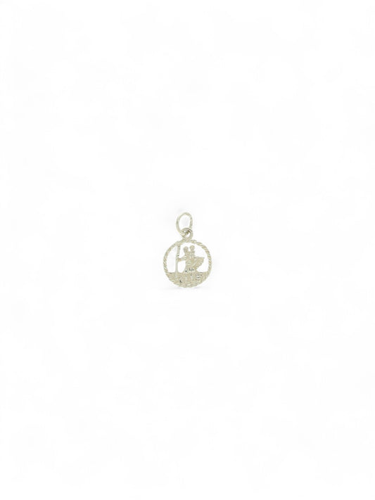Circular Open St Christopher Pendant in Silver