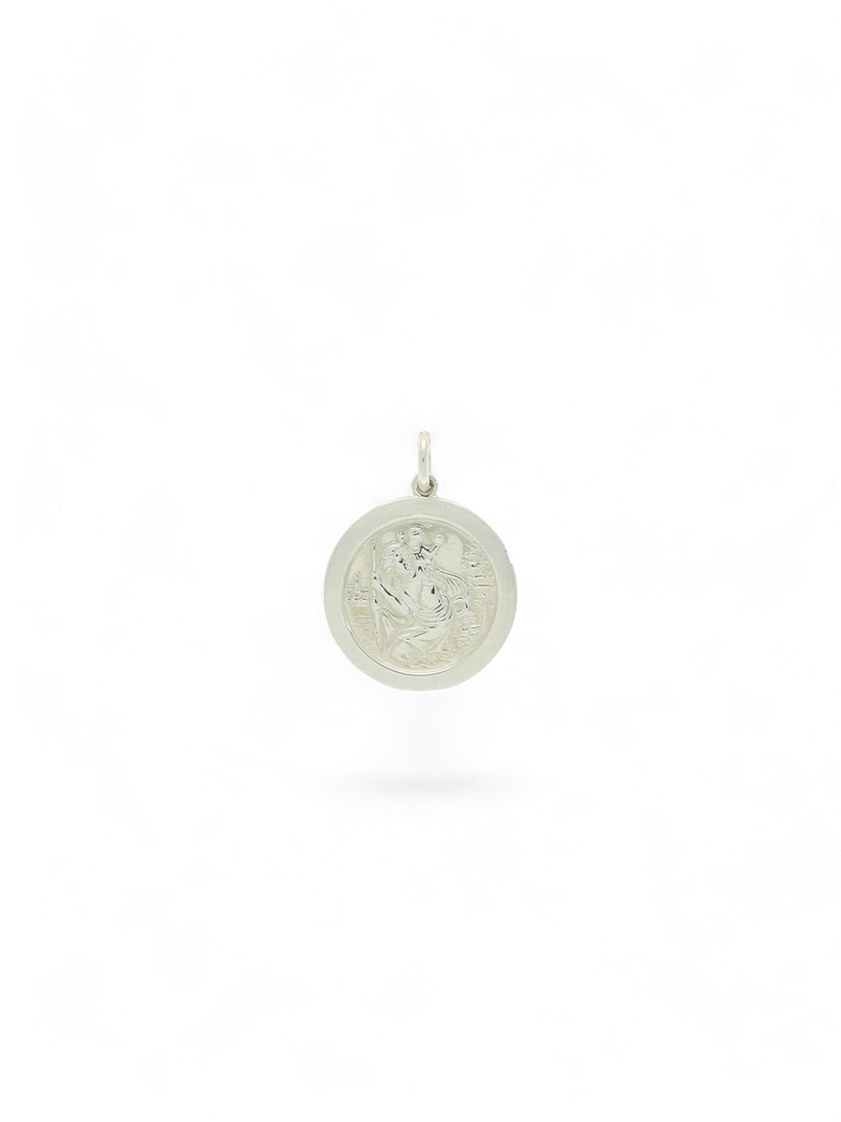 Circular St Christopher Pendant in Silver
