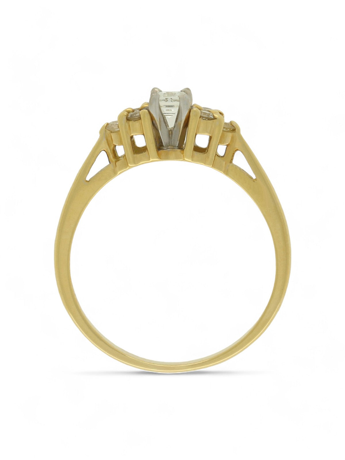 Pre Owned Diamond Emerald Cut Solitaire Ring in 18ct Yellow Gold