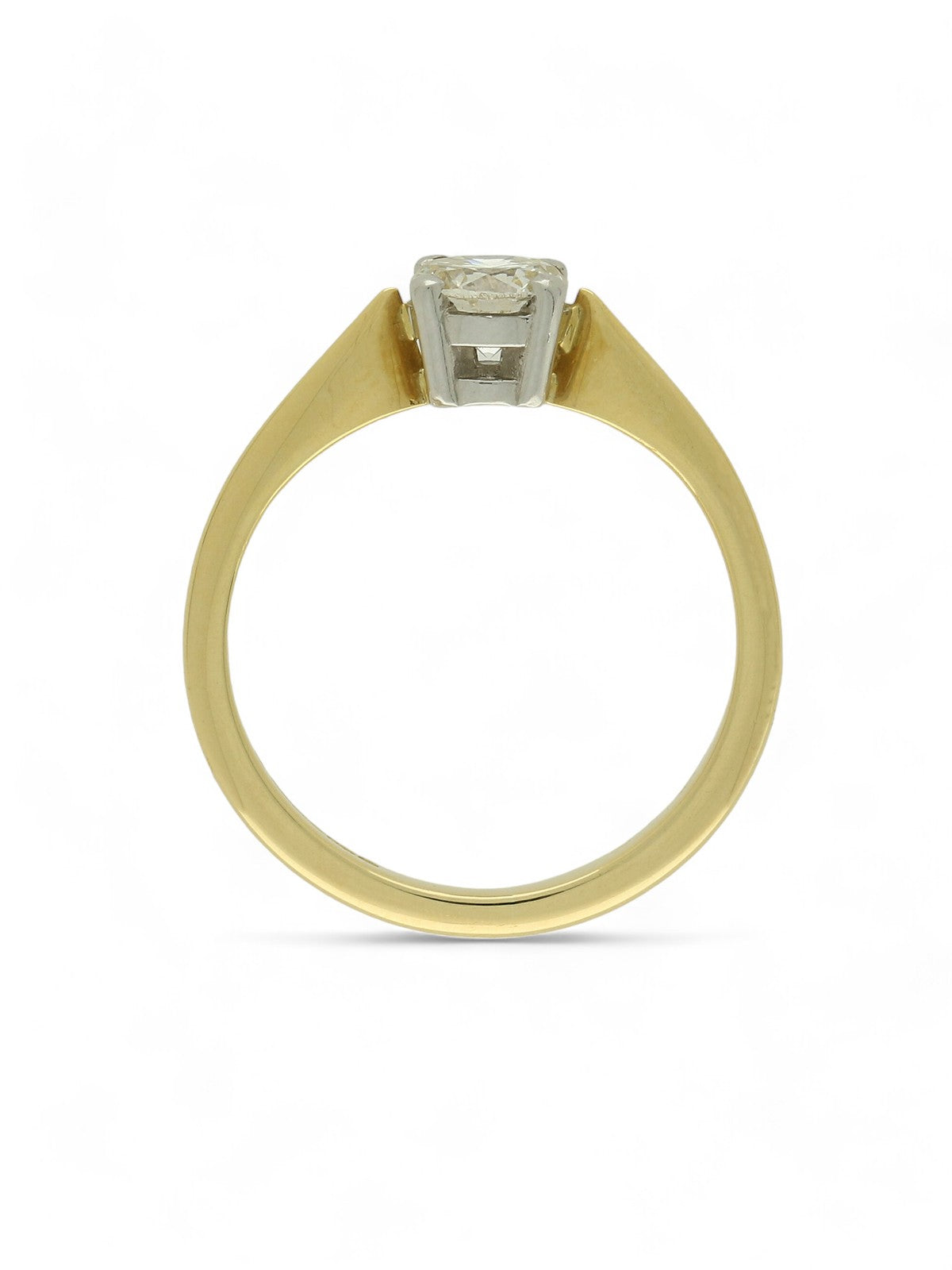 Pre Owned Diamond Solitaire Ring in 18ct Yellow Gold and Platinum