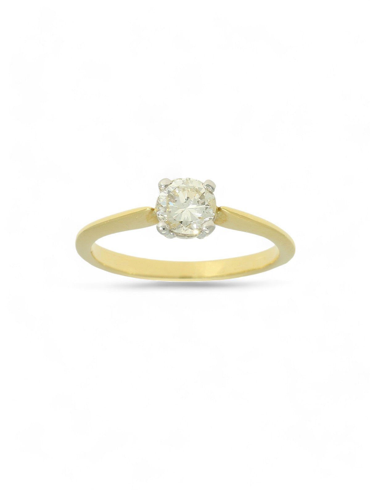 Pre Owned Diamond Solitaire Ring in 18ct Yellow Gold and Platinum