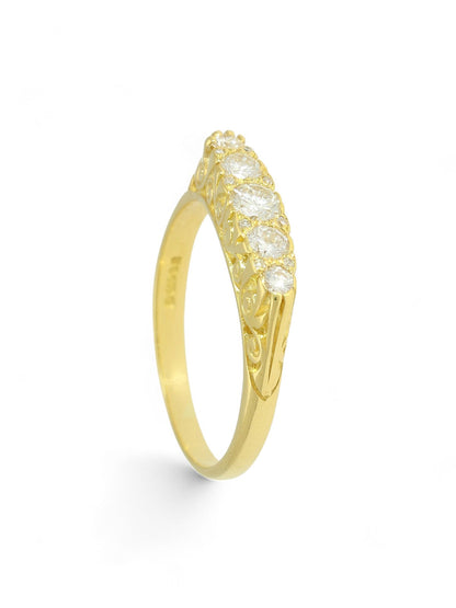 Pre Owned Graduated Diamond Ring in 18ct Yellow Gold