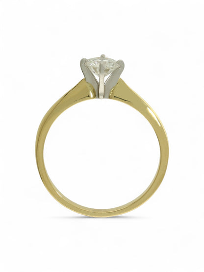 Pre Owned Diamond Solitaire Ring 0.50ct in 18ct Yellow & White Gold