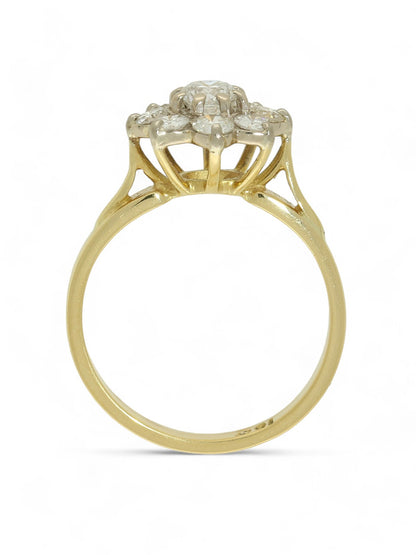 Pre Owned Diamond Flower Cluster Ring in 18ct Yellow Gold