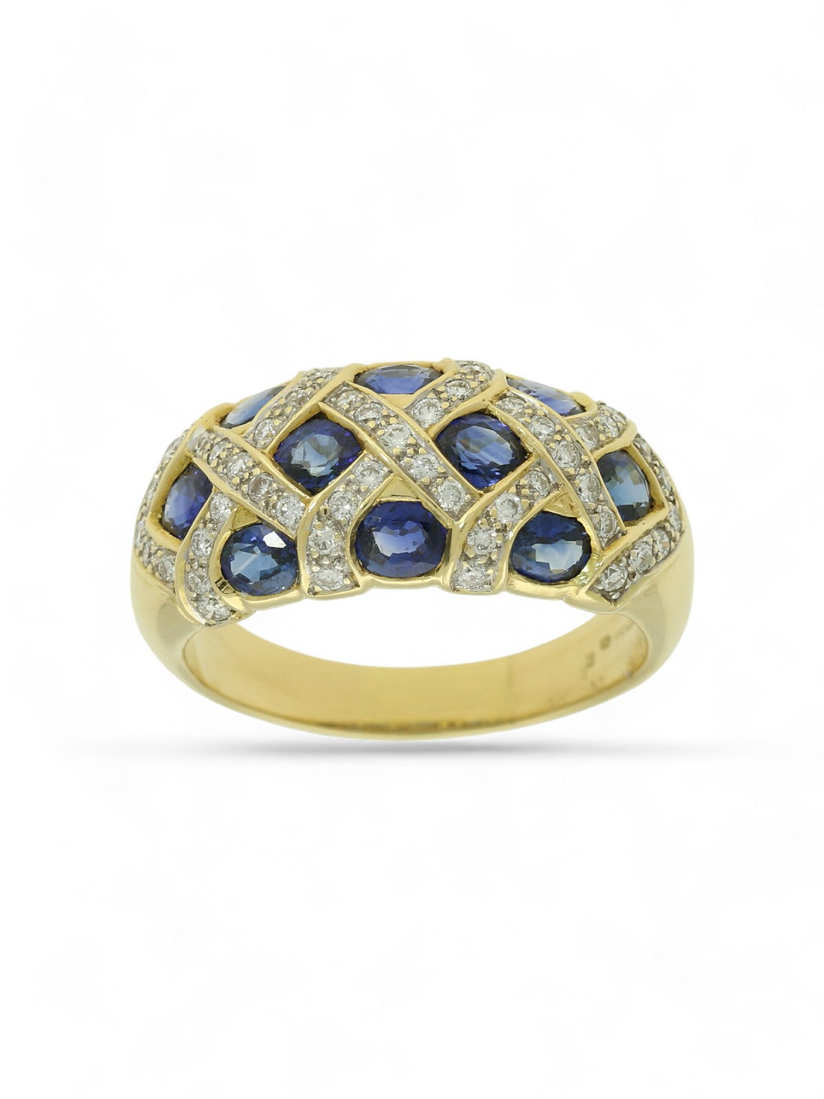 Pre Owned Sapphire & Diamond Ring in 18ct Yellow Gold