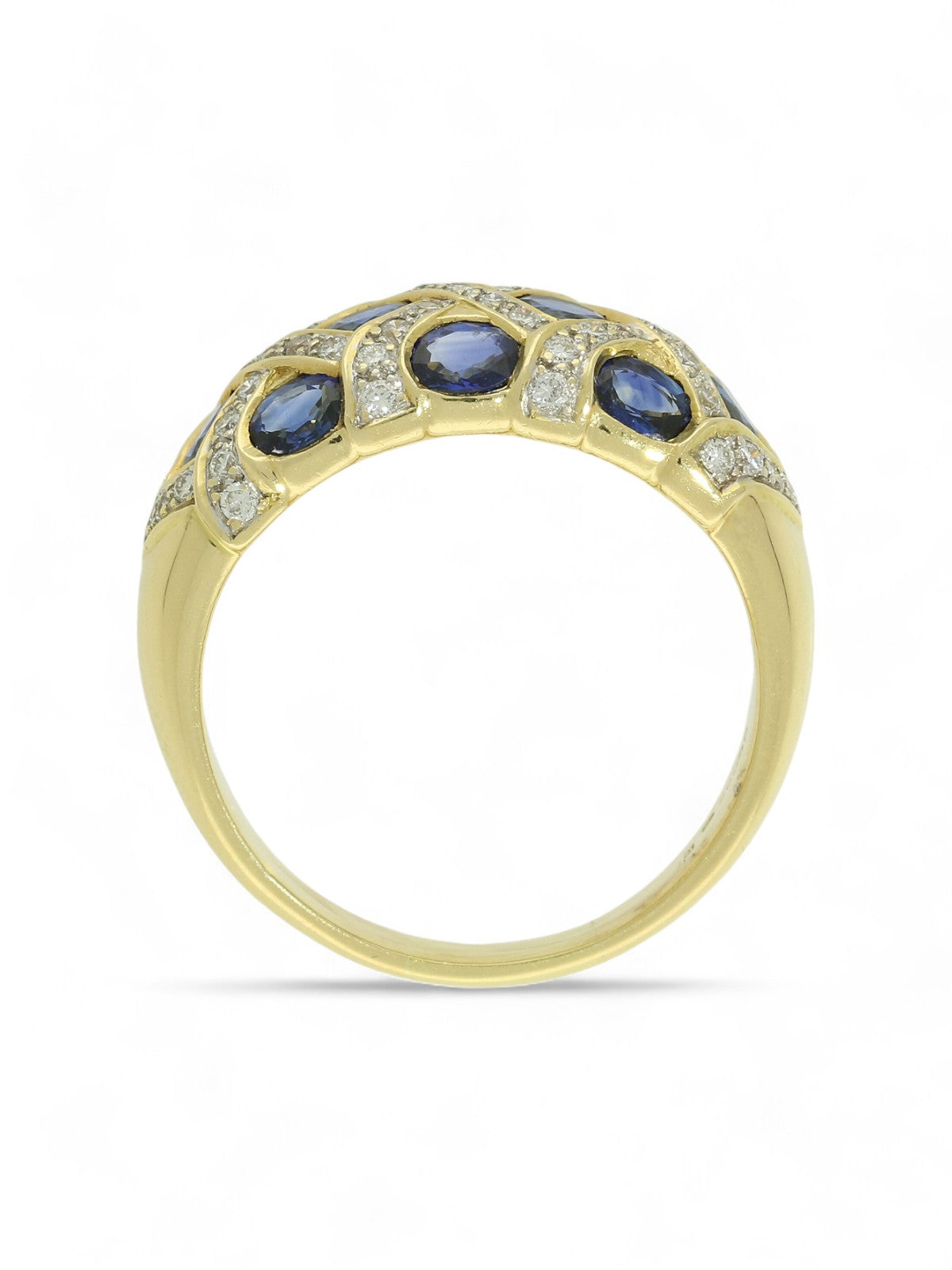 Pre Owned Sapphire & Diamond Ring in 18ct Yellow Gold