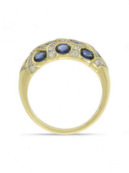 Pre Owned Sapphire & Diamond Ring in 18ct Yellow Gold
