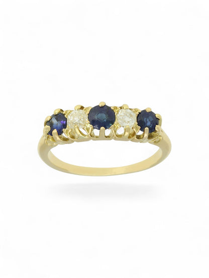 Pre-Owned Sapphire & Diamond Five Stone Ring