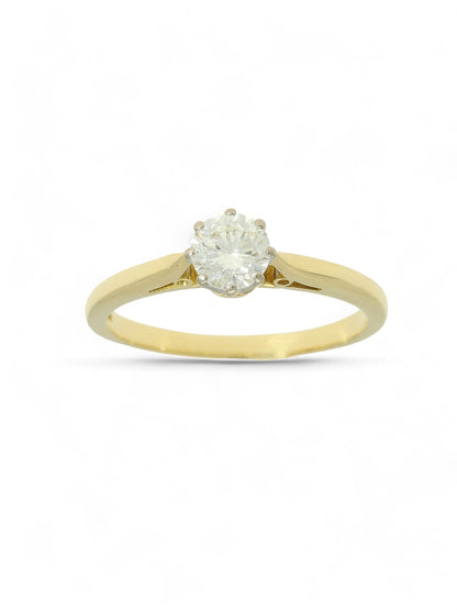 Pre Owned Diamond Solitaire Ring in 18ct Yellow Gold