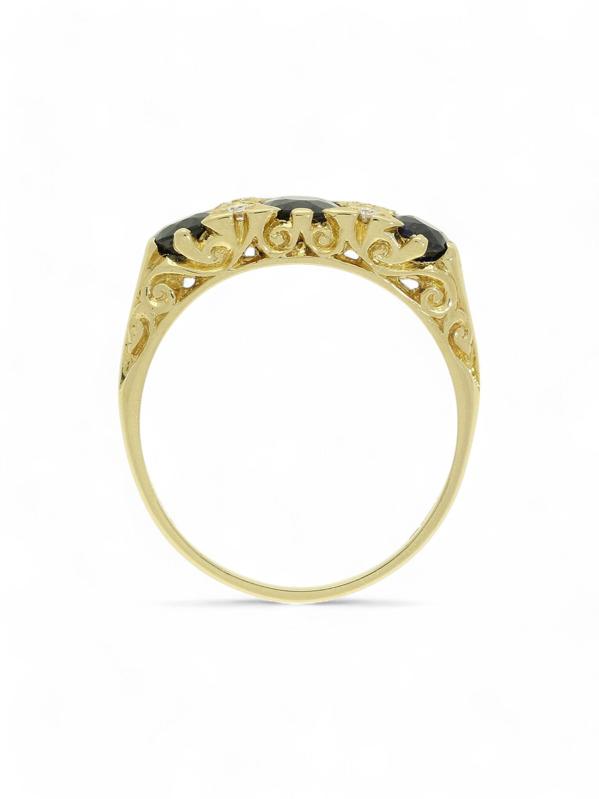 Pre Owned Sapphire & Diamond Dress Ring in 18ct Yellow Gold