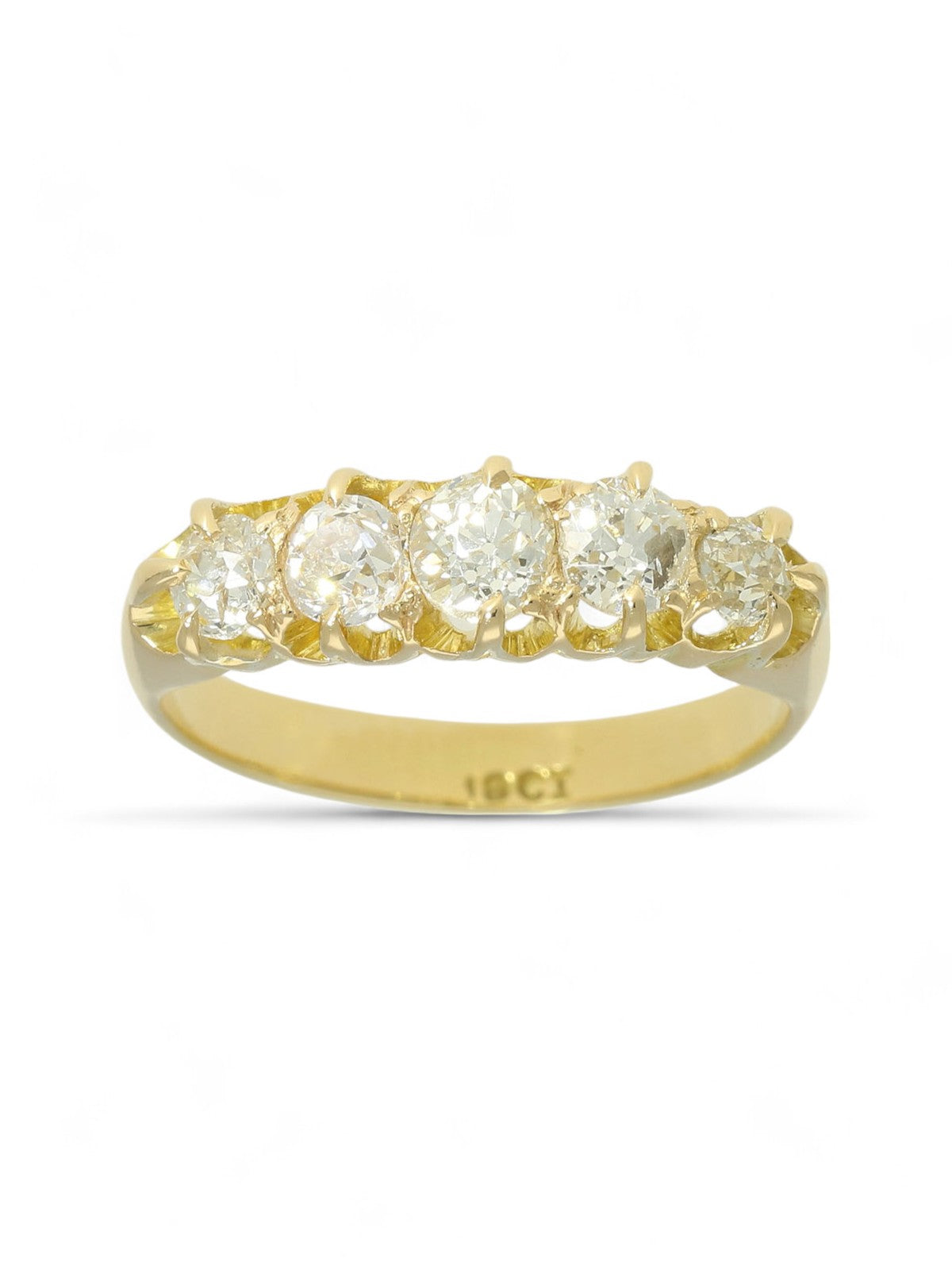 Pre Owned Diamond Five Stone Ring in 18ct Yellow Gold