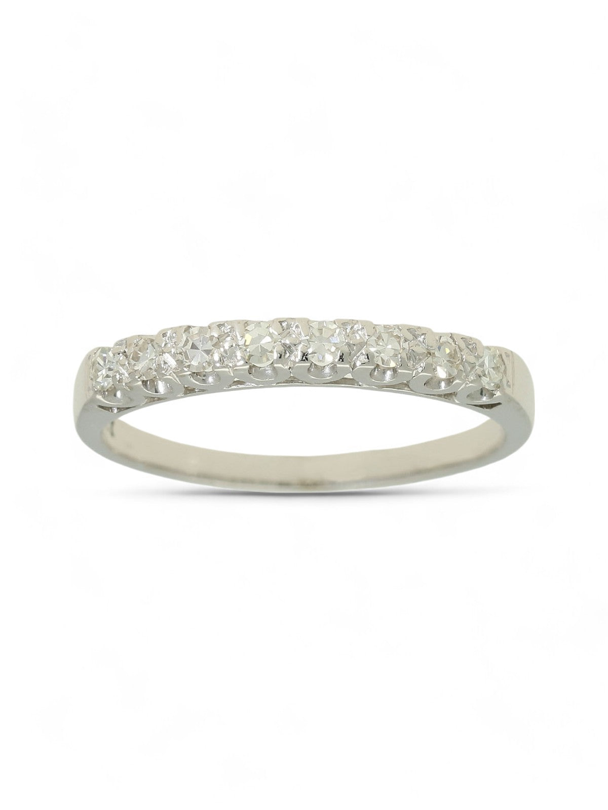 Pre Owned Eight Stone Half Eternity Ring in 18ct White Gold