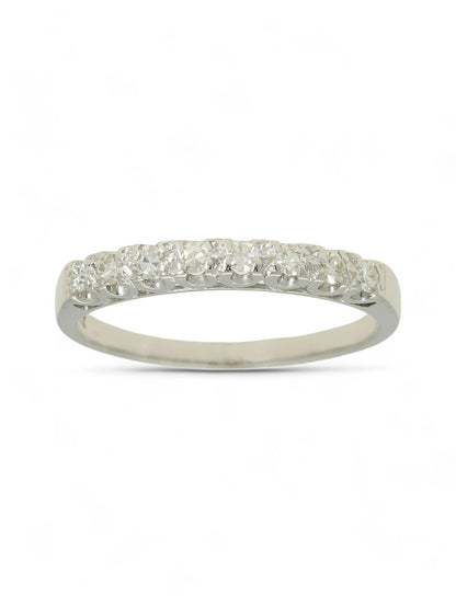 Pre Owned Eight Stone Half Eternity Ring in 18ct White Gold