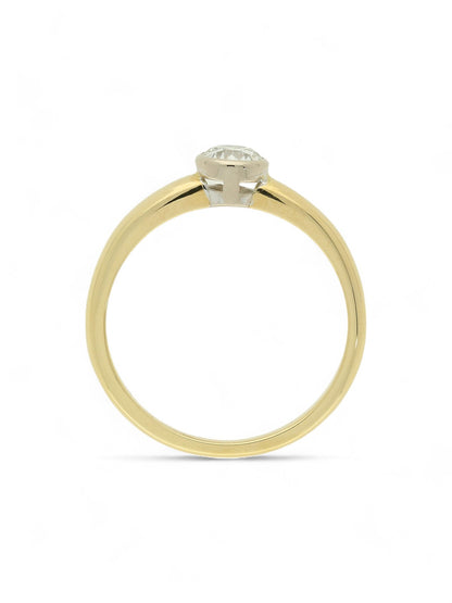 Pre Owned Diamond Solitaire Ring in 18ct Yellow & White Gold