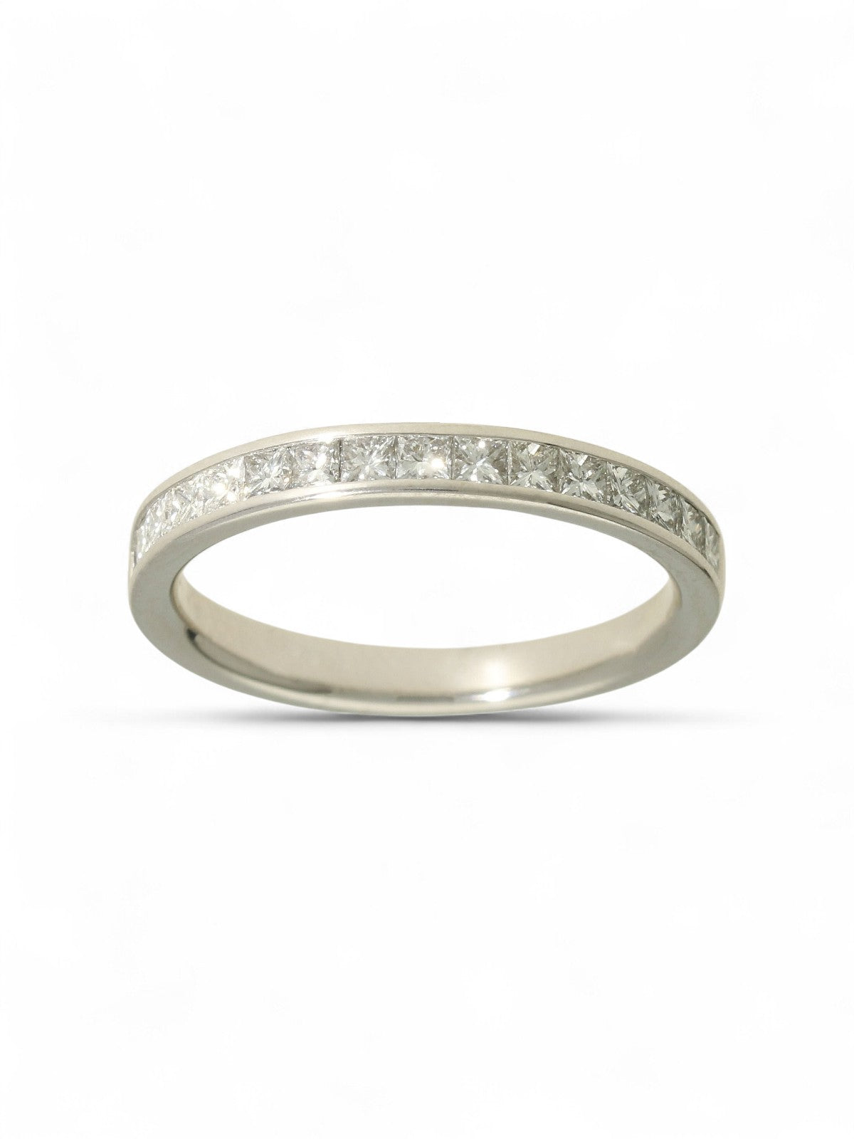Pre Owned Diamond Half Set Eternity Ring in 18ct White Gold