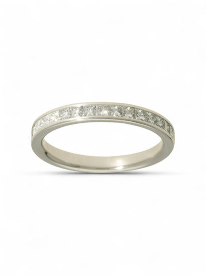Pre Owned Diamond Half Set Eternity Ring in 18ct White Gold