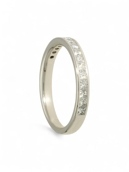 Pre Owned Diamond Half Set Eternity Ring in 18ct White Gold