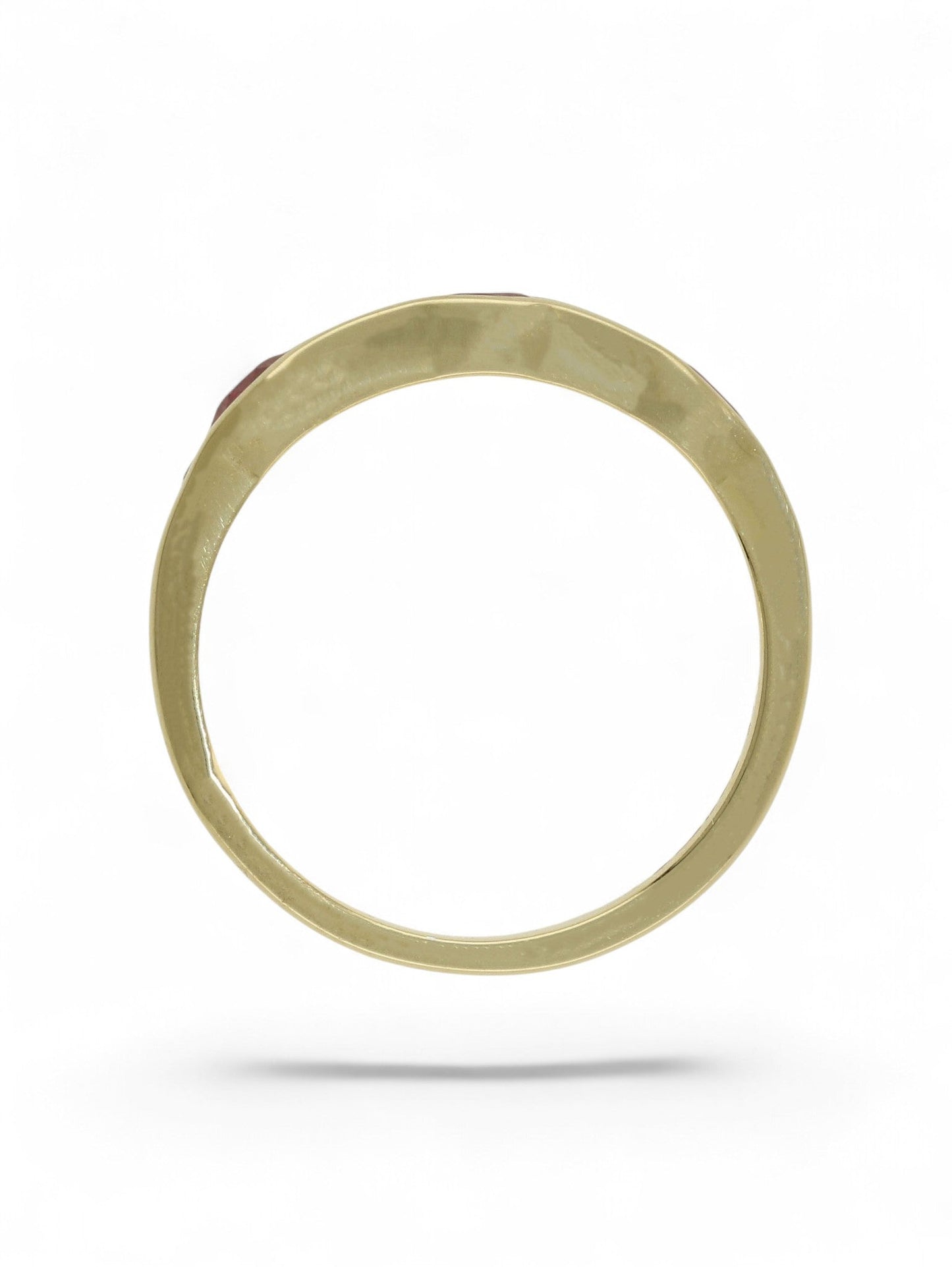 Pre-Owned Ruby & Diamond Half Eternity Ring in 9ct Yellow Gold