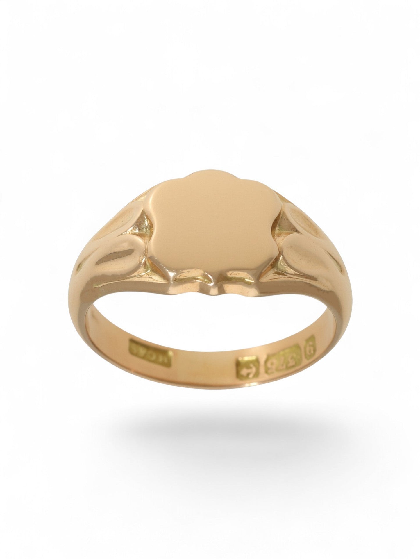 Pre-Owned Shield Top Signet Ring in 9ct Rose Gold