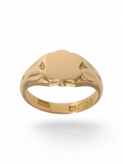 Pre-Owned Shield Top Signet Ring in 9ct Rose Gold