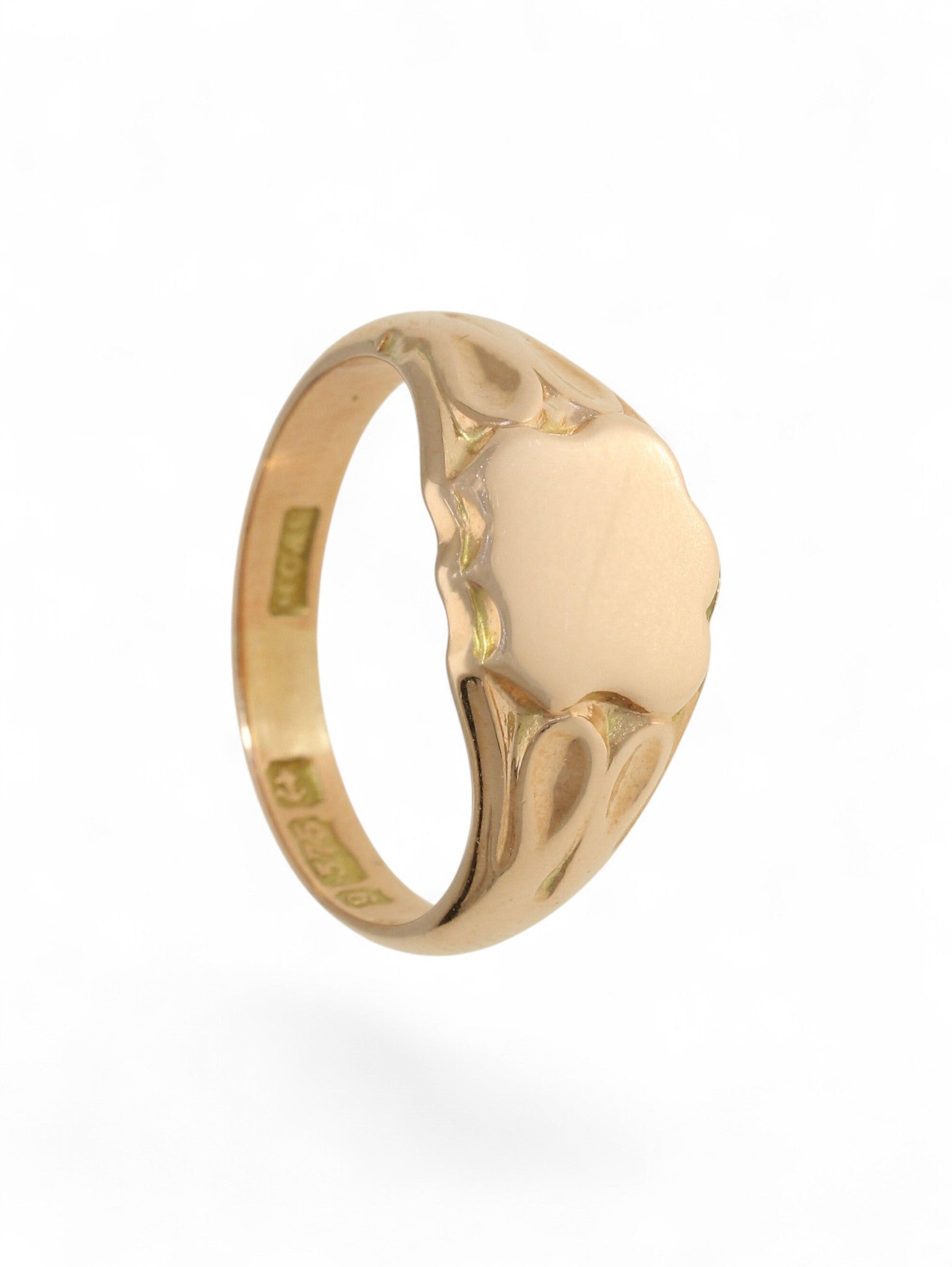 Pre-Owned Shield Top Signet Ring in 9ct Rose Gold