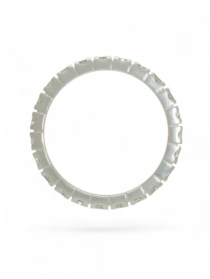 18ct white gold diamond-set full eternity ring on a white background.