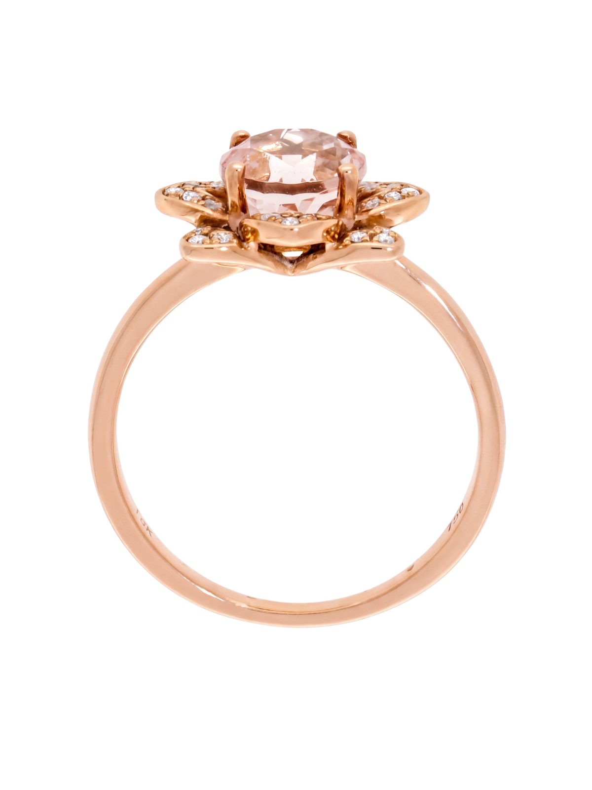 Pre-Owned Morganite & Diamond Cluster Ring in 18ct Rose Gold