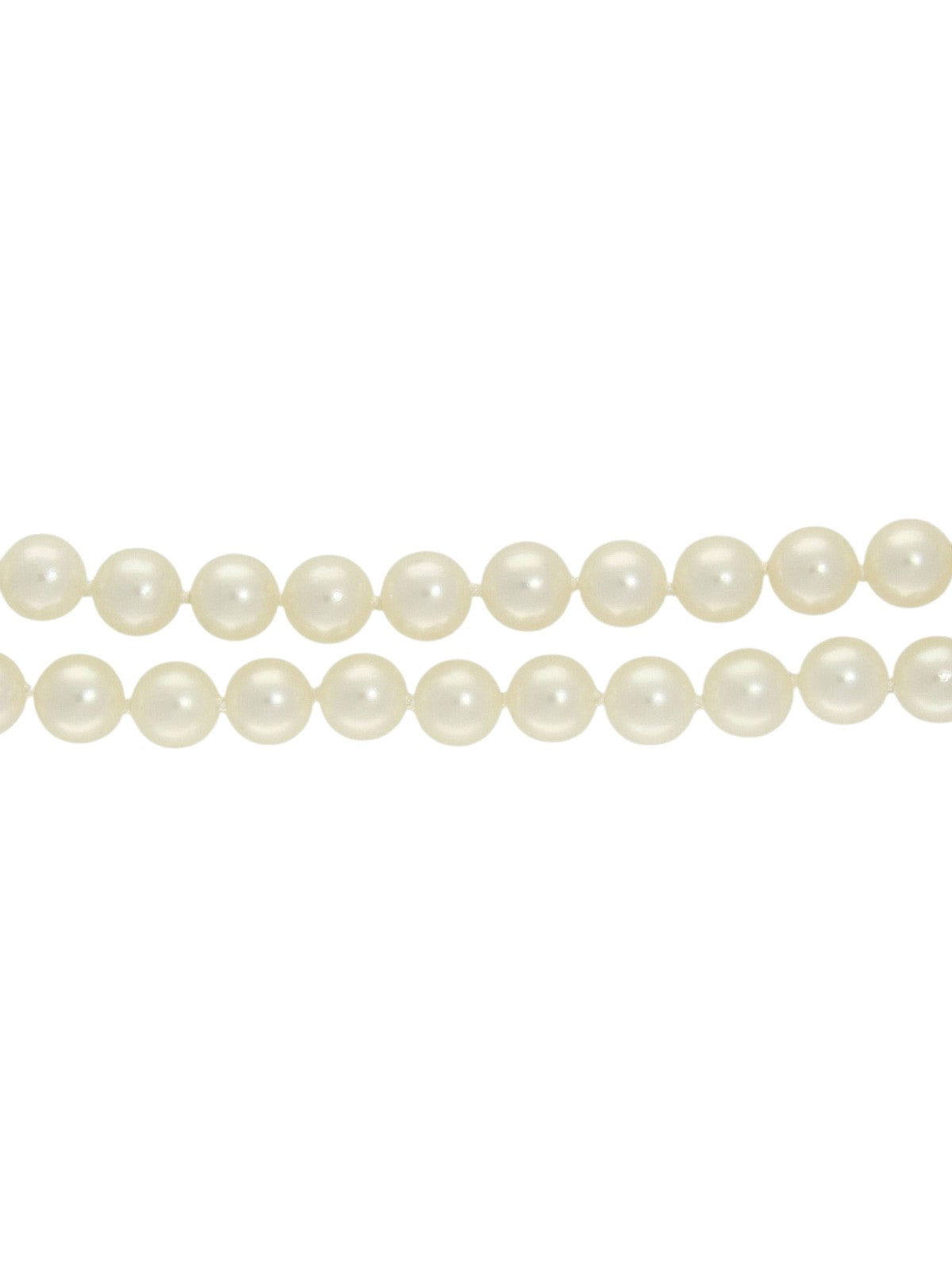 Pre Owned Cultured Pearl Double Row Necklace with Amethyst & Pearl Clasp in 9ct Yellow Gold