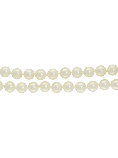 Pre Owned Cultured Pearl Double Row Necklace with Amethyst & Pearl Clasp in 9ct Yellow Gold