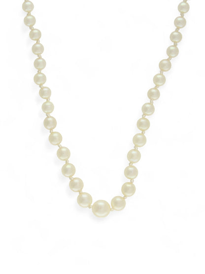 Pre Owned Cultured Pearl Single Row Necklace with 9ct Yellow Gold Clasp