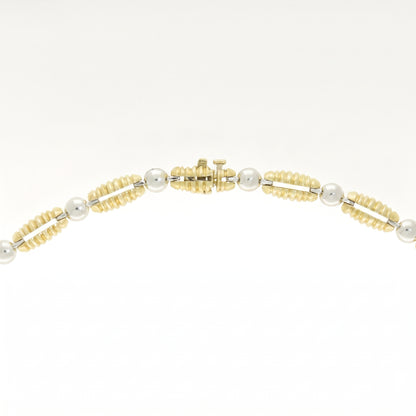 Pre-Owned Emerald & Diamond Necklace in 18ct Yellow & White Gold