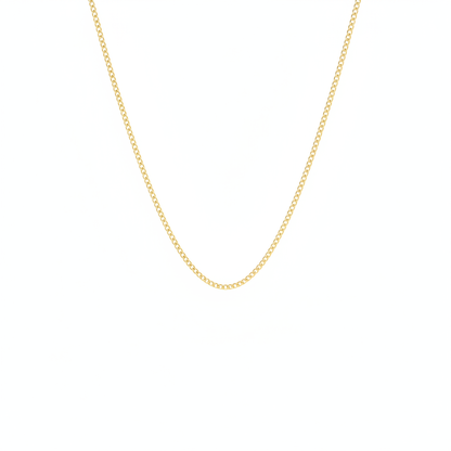 Pre-Owned 18" Filed Close Curb Chain with Bolt Ring Clasp in 18ct Yellow Gold