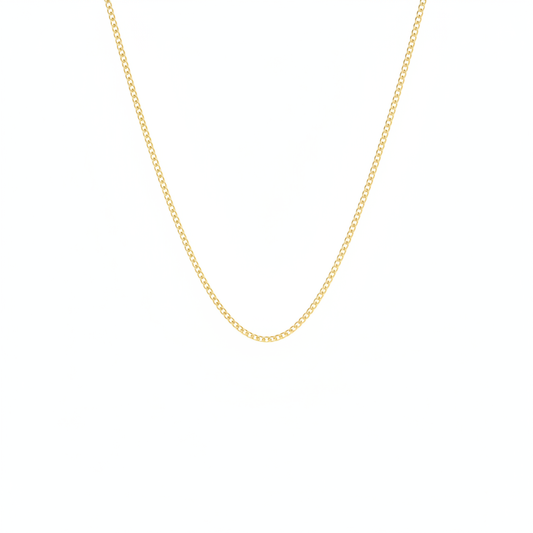 Pre-Owned 18" Filed Close Curb Chain with Bolt Ring Clasp in 18ct Yellow Gold