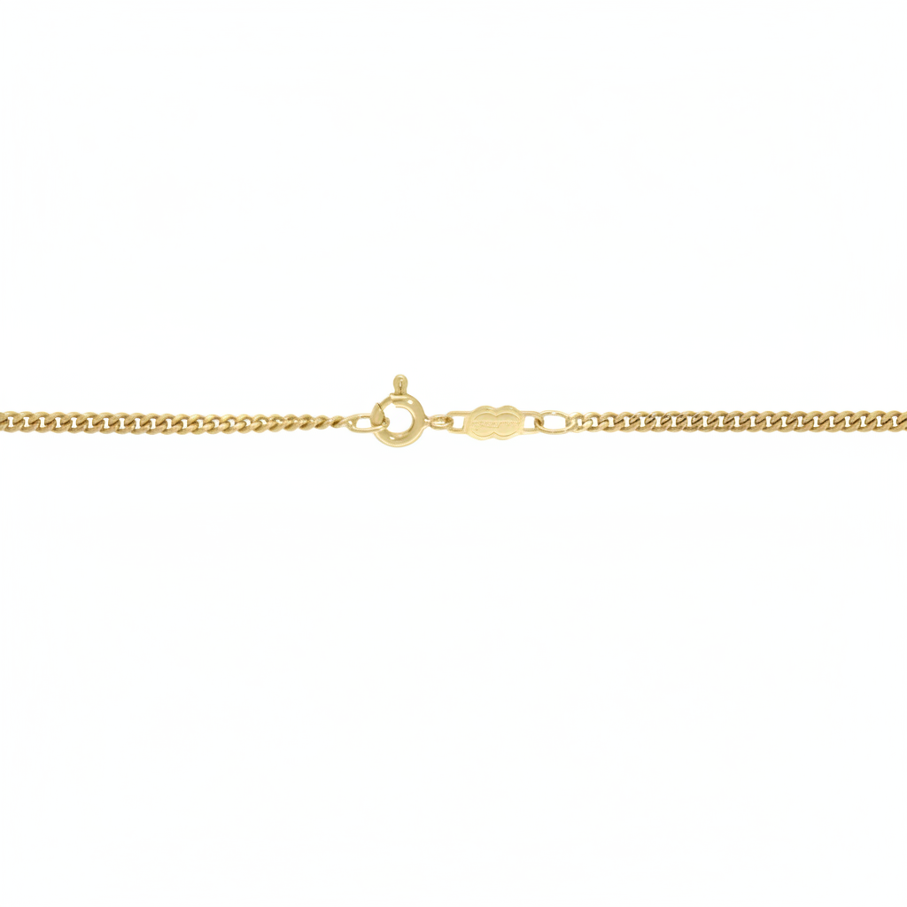 Pre-Owned 18" Filed Close Curb Chain with Bolt Ring Clasp in 18ct Yellow Gold