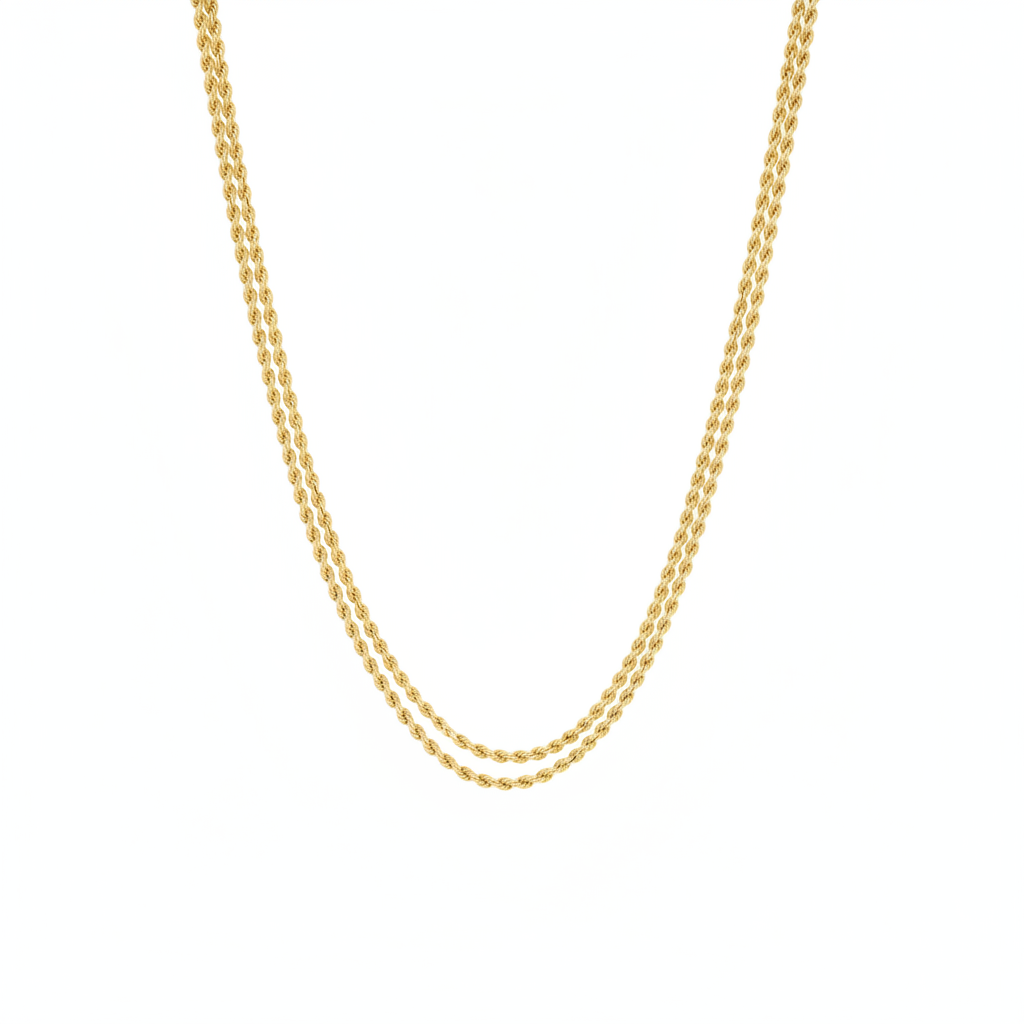 Pre-Owned 28" 9ct Yellow Gold Rope Guard Chain with Swivel Clasp