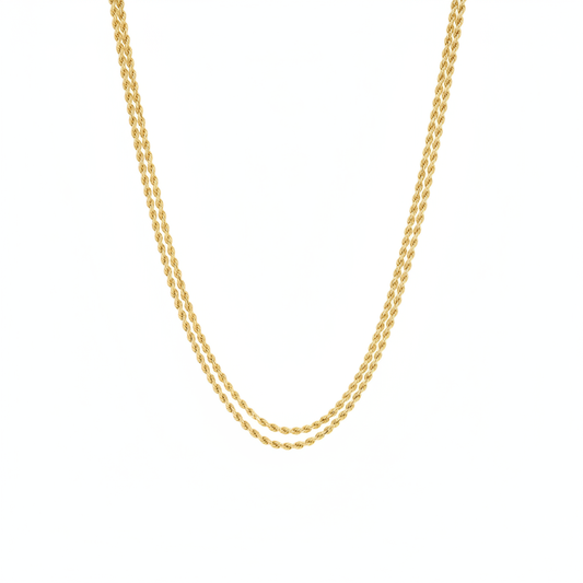 Pre-Owned 28" 9ct Yellow Gold Rope Guard Chain with Swivel Clasp