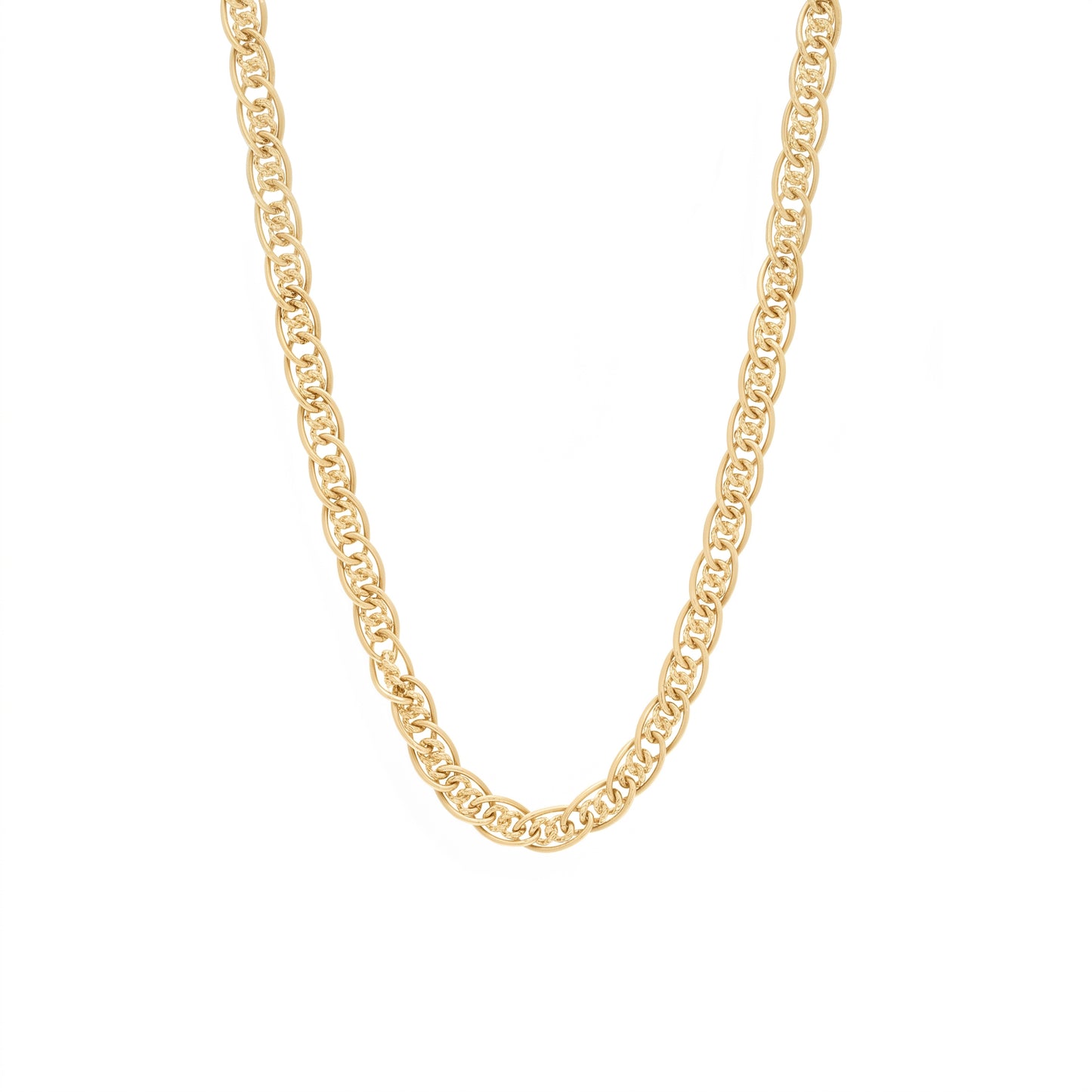 Pre-Owned 18" Oval & Curb Link Chain with Trigger Clasp in 18ct Yellow Gold