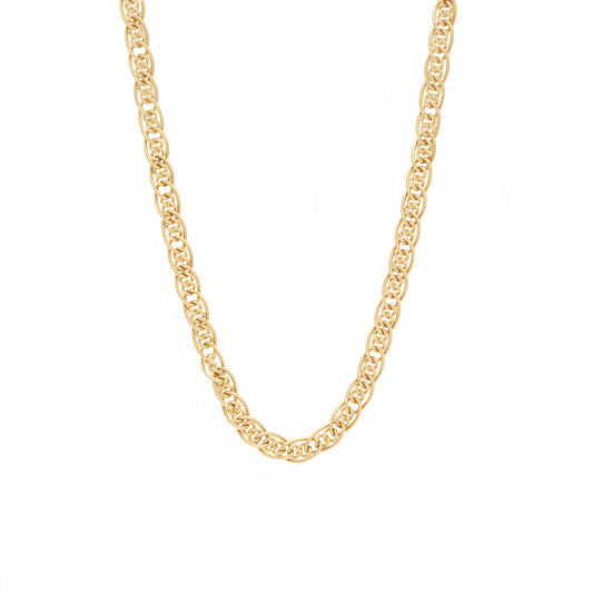 Pre-Owned 18" Oval & Curb Link Chain with Trigger Clasp in 18ct Yellow Gold