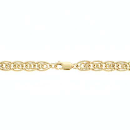 Pre-Owned 18" Oval & Curb Link Chain with Trigger Clasp in 18ct Yellow Gold