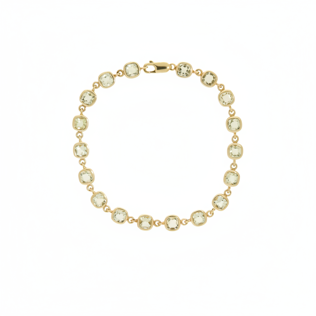 Pre-Owned Lemon Quartz Bracelet with Trigger Clasp in 9ct Yellow Gold