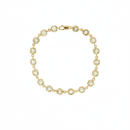 Pre-Owned Lemon Quartz Bracelet with Trigger Clasp in 9ct Yellow Gold